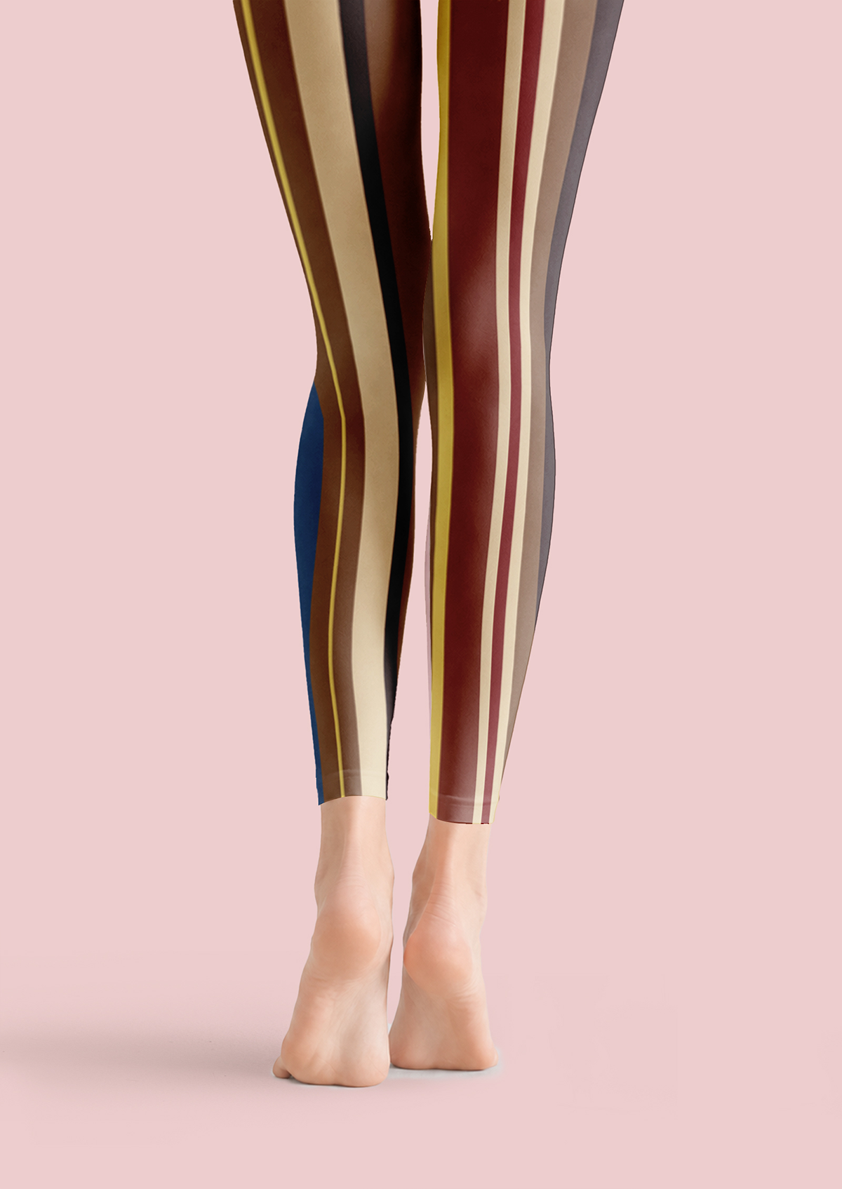 Retro Stripe Footless Tights Hosiery Leggings