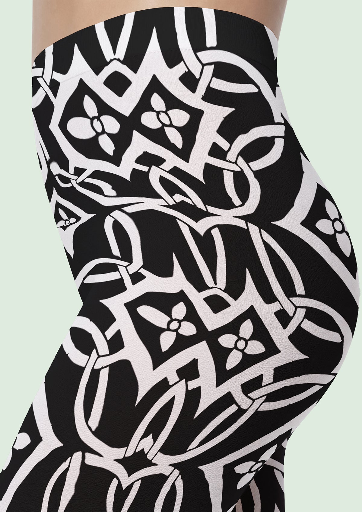 Monochrome Knot Footless Tights Hosiery Leggings