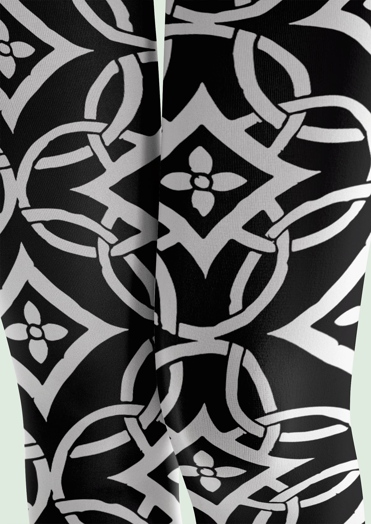 Monochrome Knot Footless Tights Hosiery Leggings