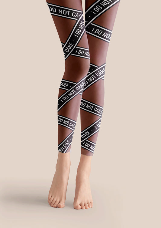 I Do Not Care Tape Footless Tights Hosiery Leggings