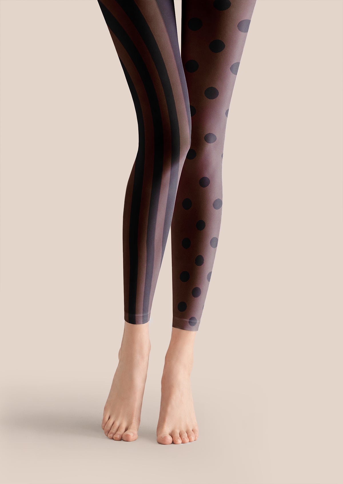 Dot And Stripe Footless Tights Hosiery Leggings