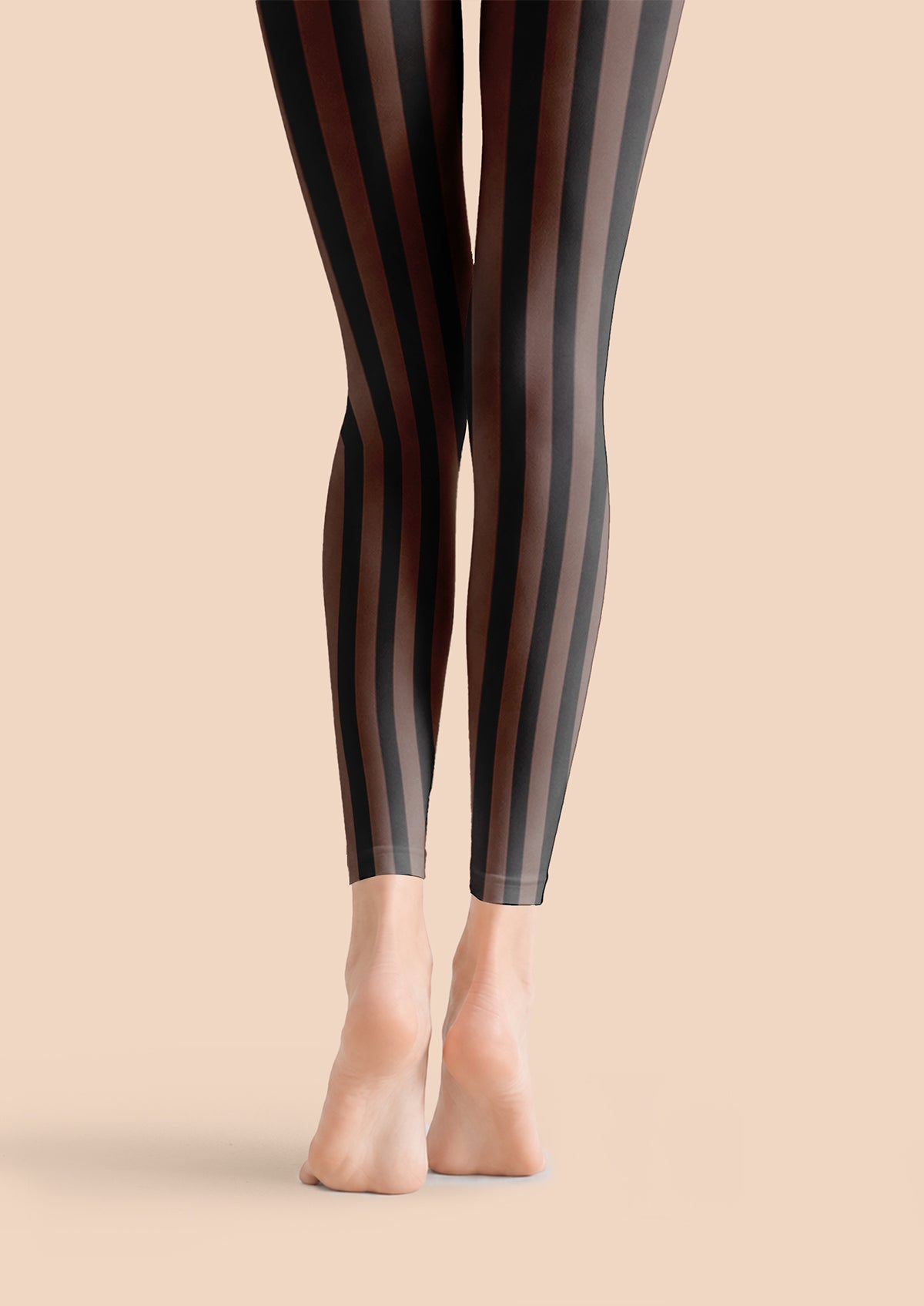 Shadow Stripe Footless Tights Hosiery Leggings