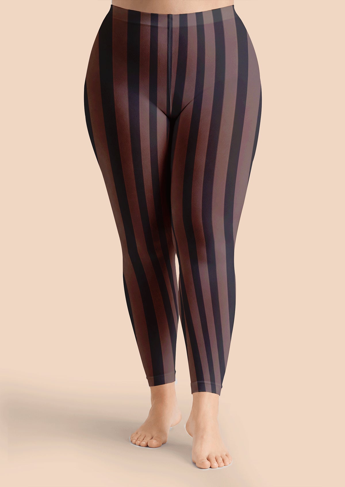 Shadow Stripe Footless Tights Hosiery Leggings