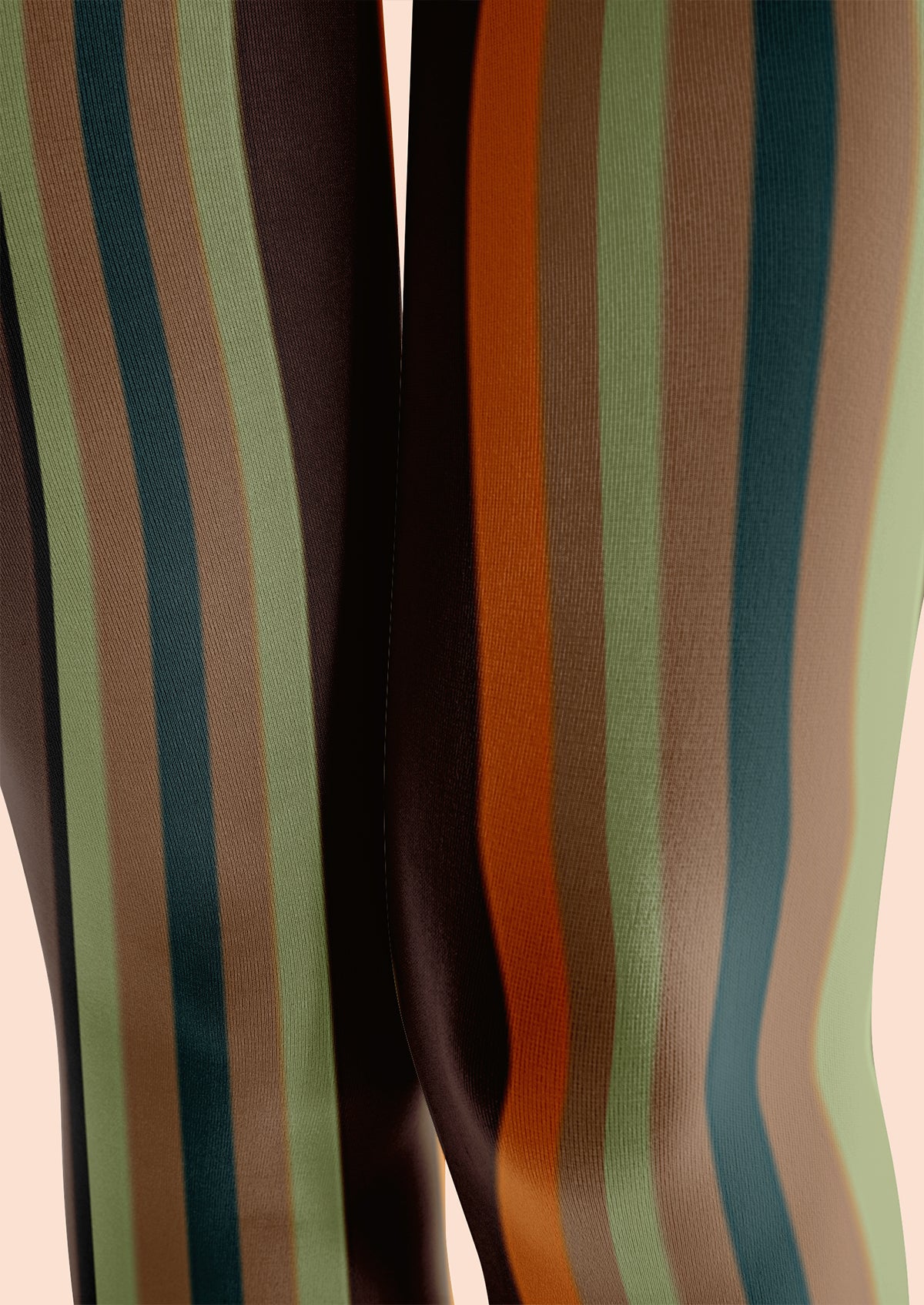 Retro Wave Stripe Footless Tights Hosiery Leggings