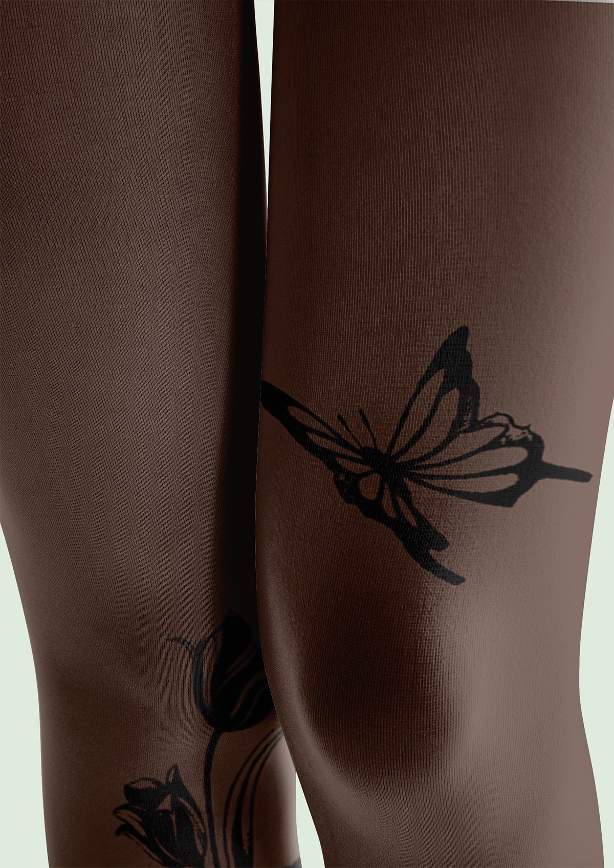 Butterfly Bloom Footless Tights Hosiery Leggings