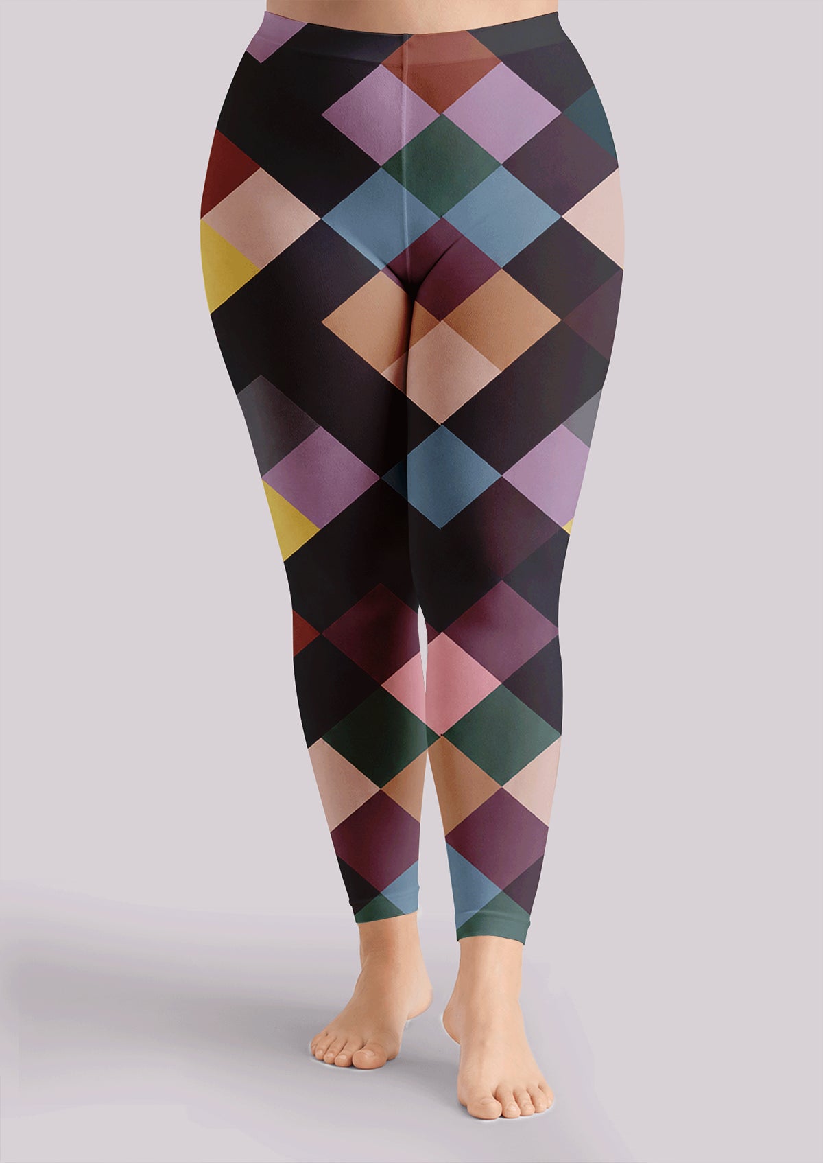 Harlequin Argyle Footless Tights Hosiery Leggings