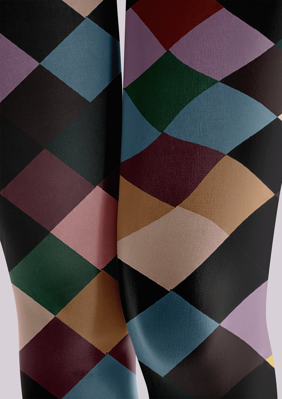 Harlequin Argyle Footless Tights Hosiery Leggings