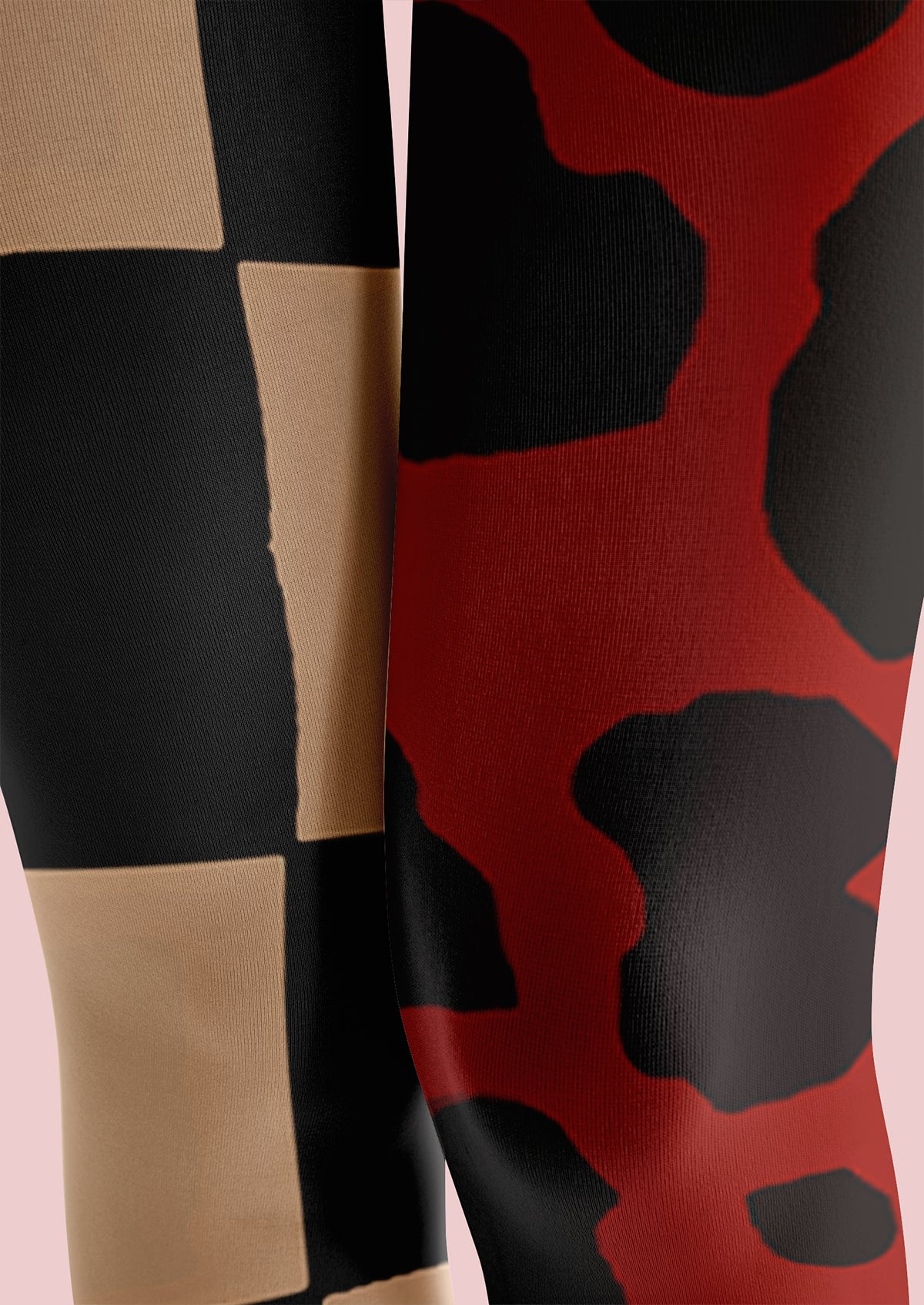 Checkered Leopard Footless Tights Hosiery Leggings