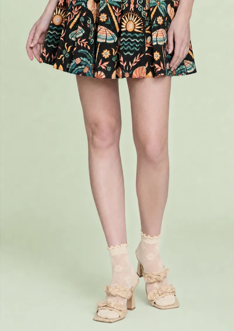 Buttercream Daisy Mesh Ruffle Cuff Ankle Socks