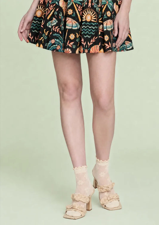 Buttercream Daisy Mesh Ruffle Cuff Ankle Socks