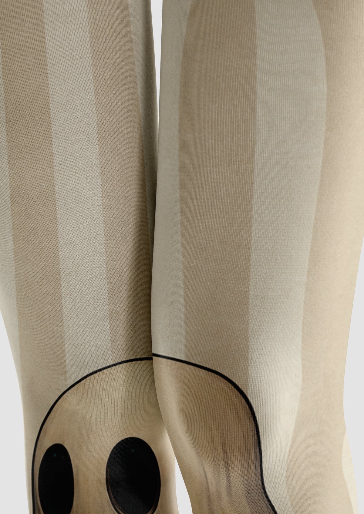 Beige Ghost Floral Footless Tights