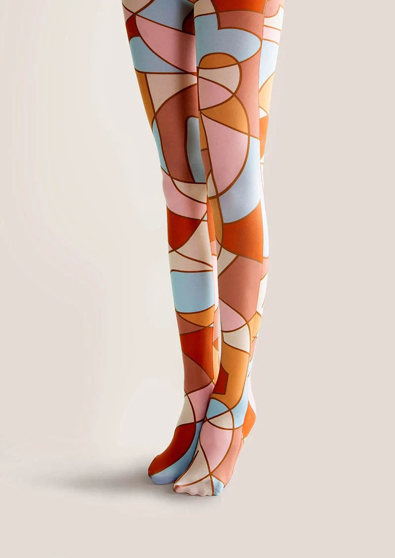 Art Print Tights Geometric Figure Pantyhose/Tights [Dusk Refrain]