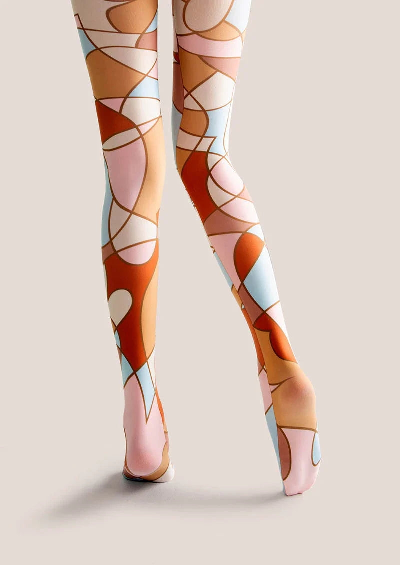 Art Print Tights Geometric Figure Pantyhose/Tights [Dusk Refrain]