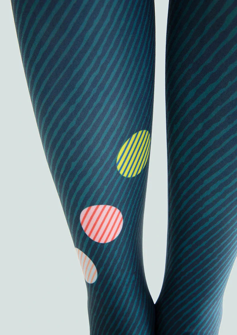 Pop Art Print Tights Colorful Pantyhose/Tights [Rhythmic Polka Motif]