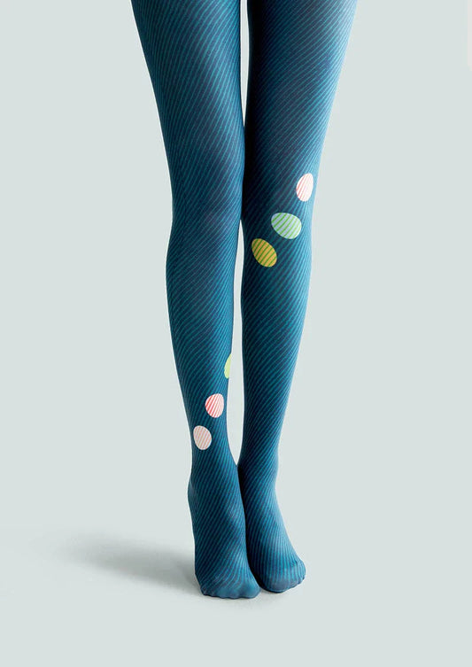 Pop Art Print Tights Colorful Pantyhose/Tights [Rhythmic Polka Motif]