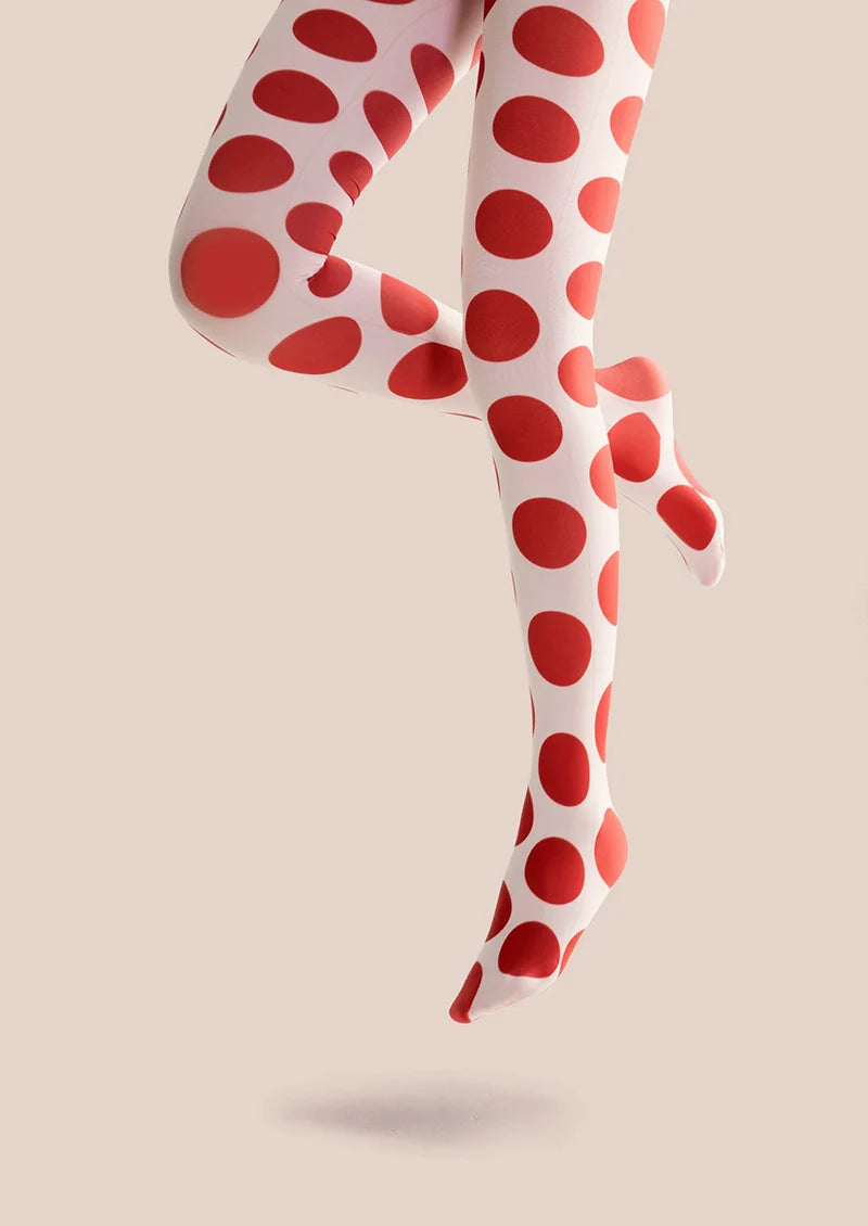 Red Polka Dot Tights Hosiery Pantyhose
