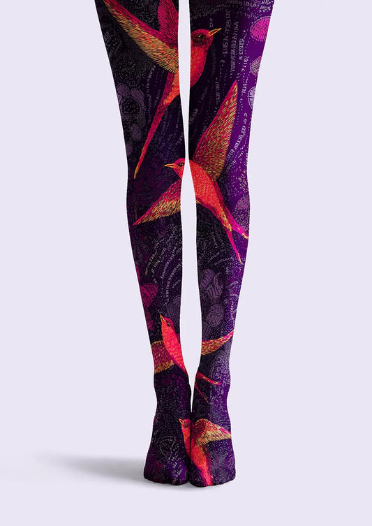Art Print Tights Personality Pantyhose/Tights [Crimson Flight]