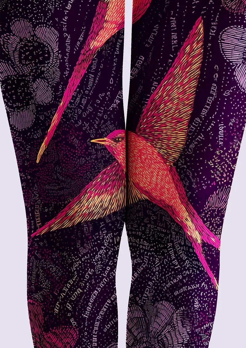 Art Print Tights Personality Pantyhose/Tights [Crimson Flight]