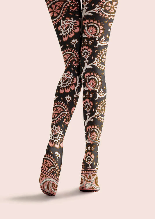 Classic Pattern Tights Personality Pantyhose/Tights [Pink Paisley]