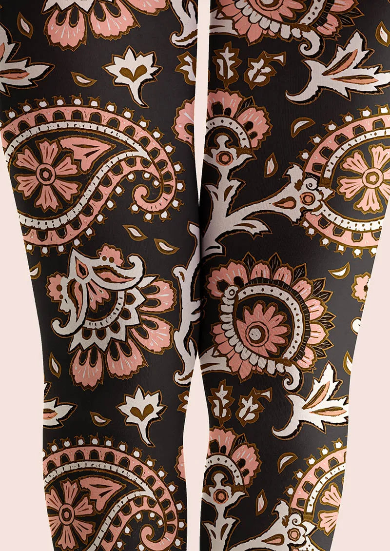 Classic Pattern Tights Personality Pantyhose/Tights [Pink Paisley]