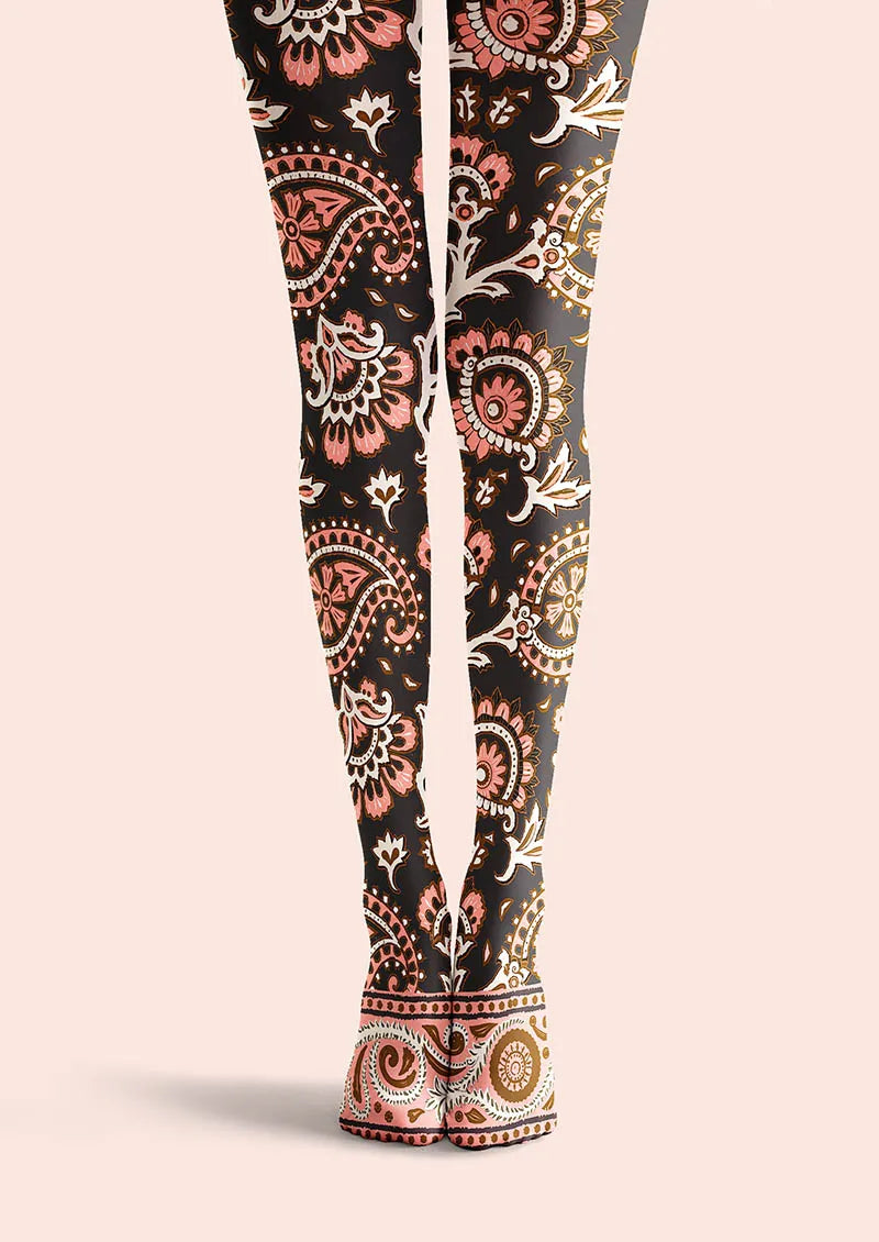 Classic Pattern Tights Personality Pantyhose/Tights [Pink Paisley]