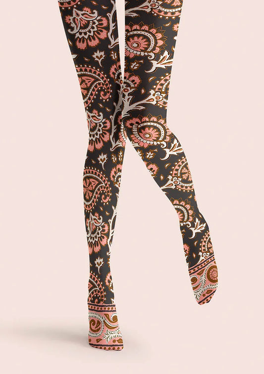 Classic Pattern Tights Personality Pantyhose/Tights [Pink Paisley]