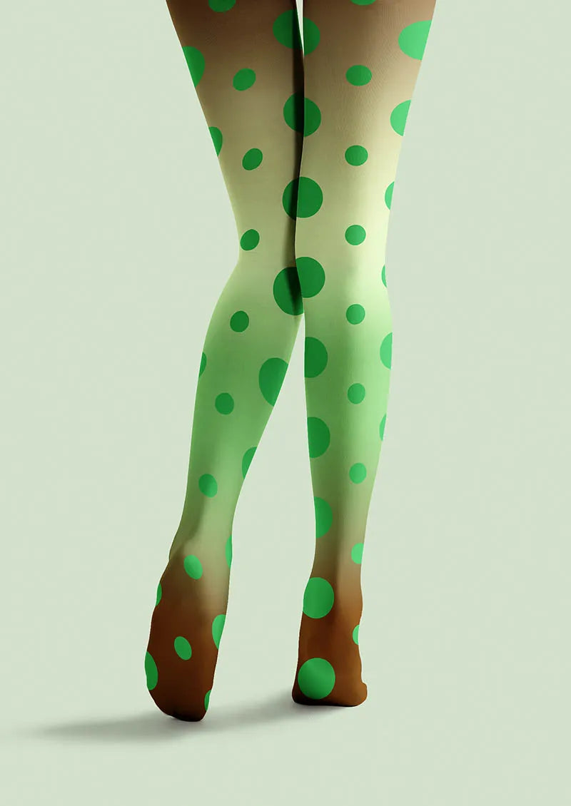 Pop Art Print Tights Reverie Color Pantyhose/Tights [Green Pop]