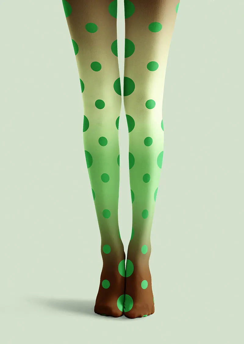 Pop Art Print Tights Reverie Color Pantyhose/Tights [Green Pop]