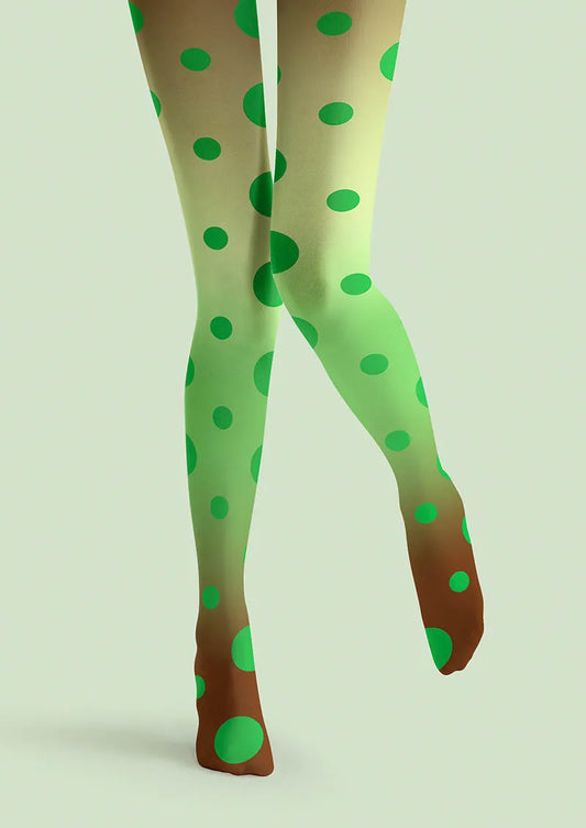 Pop Art Print Tights Reverie Color Pantyhose/Tights [Green Pop]