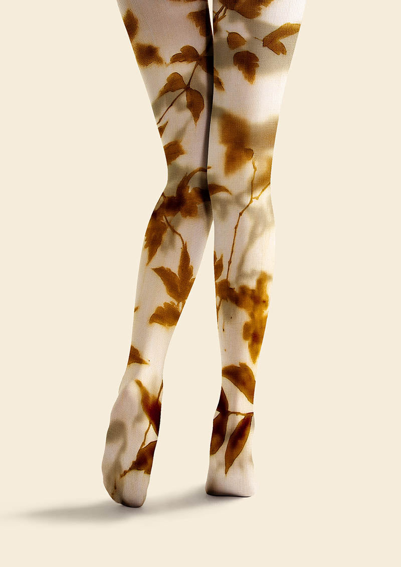 Plant Print Tights Personality Pantyhose/Tights [Autumn Leaves]