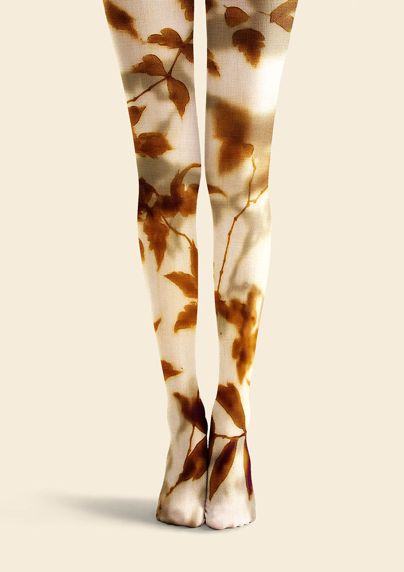 Plant Print Tights Personality Pantyhose/Tights [Autumn Leaves]