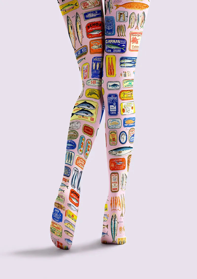 Fun art Print Tights Personality Pantyhose/Tights [Sardine Pop]