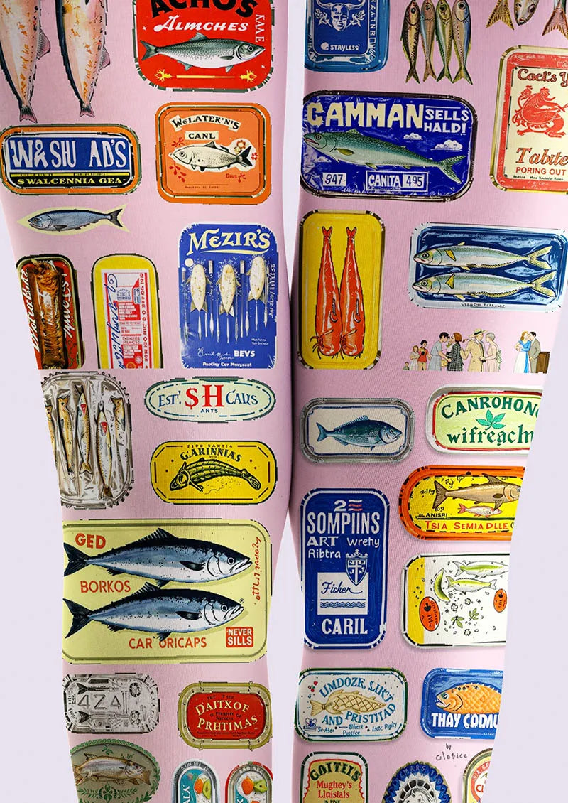 Fun art Print Tights Personality Pantyhose/Tights [Sardine Pop]