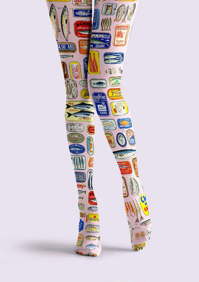 Fun art Print Tights Personality Pantyhose/Tights [Sardine Pop]