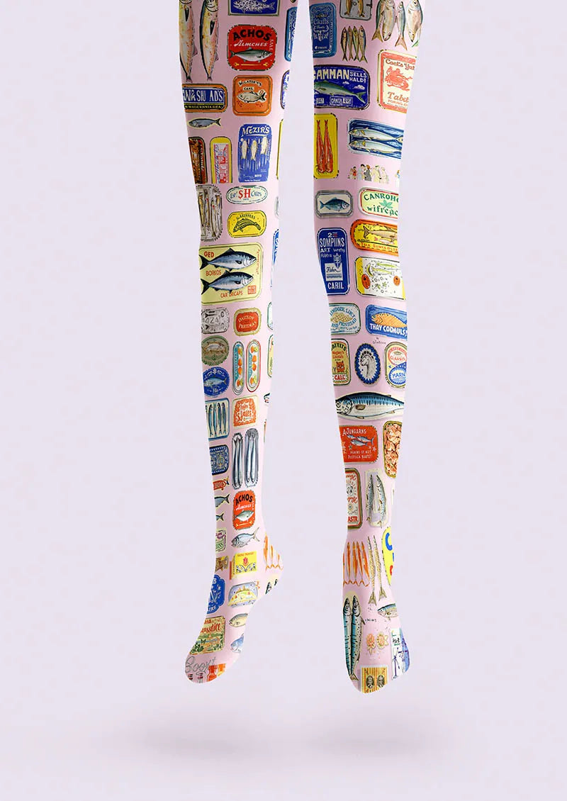 Fun art Print Tights Personality Pantyhose/Tights [Sardine Pop]