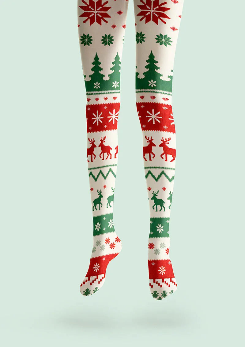Holiday Fun Art Print Tights Personalized Tights/Tights [Snowy Eve]
