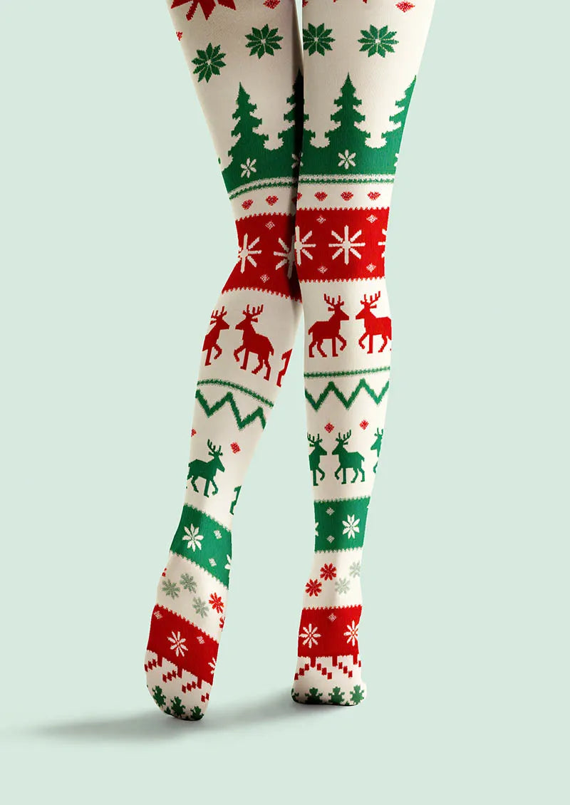 Holiday Fun Art Print Tights Personalized Tights/Tights [Snowy Eve]