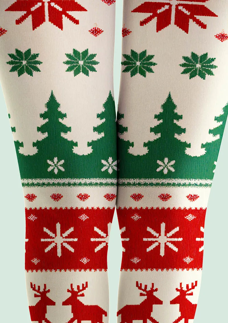 Holiday Fun Art Print Tights Personalized Tights/Tights [Snowy Eve]