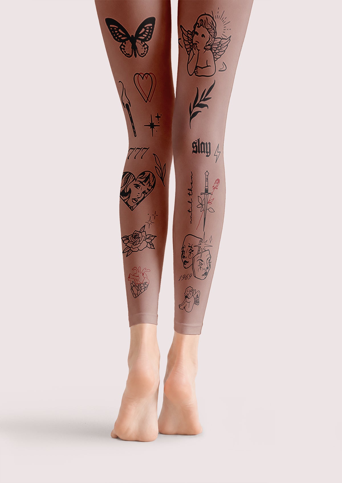 Ink Angel Footless Tights Hosiery Leggings