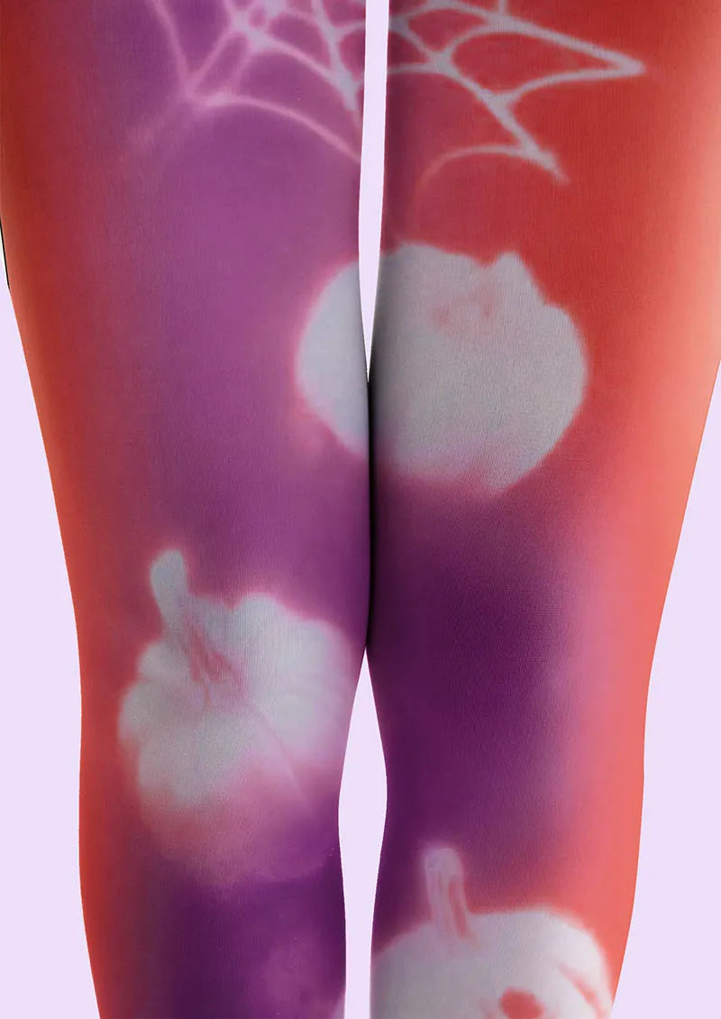 Design close-up of Halloween Art Print Tights Tights/tights [spider Spell] Tights