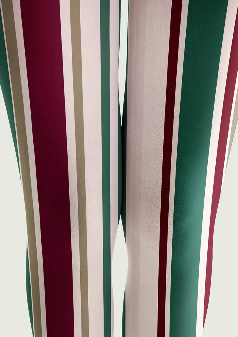 Classic Fashion Print Tights Personalized Tights/Tights [Red-Green Stripes]