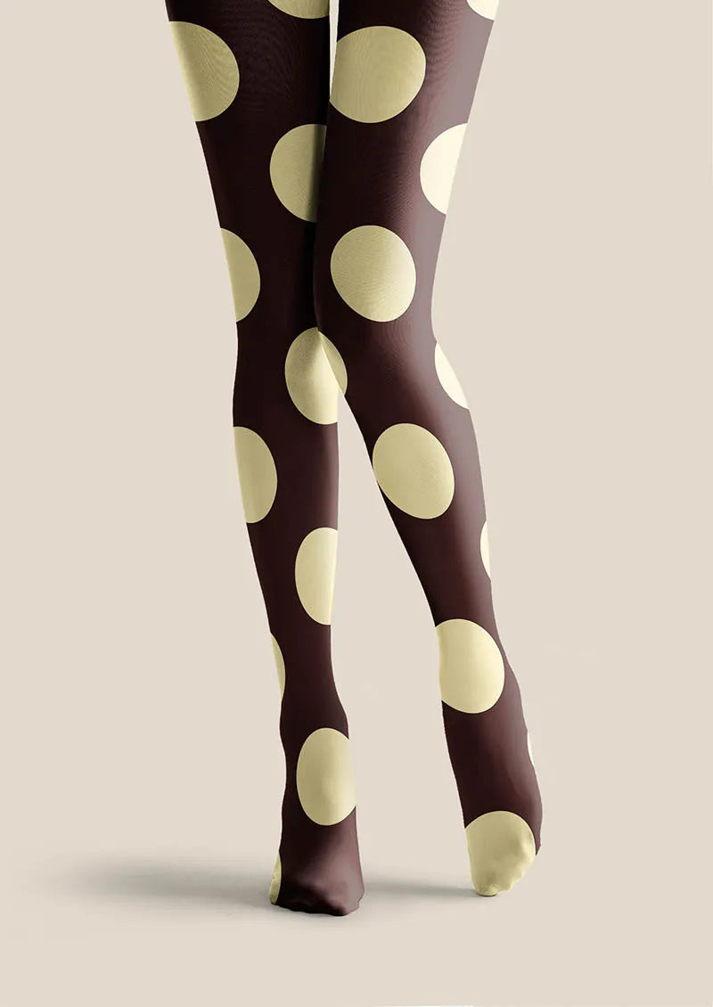 Pop Art Print Tights Personalized Tights/Tights [Mocha Dots]