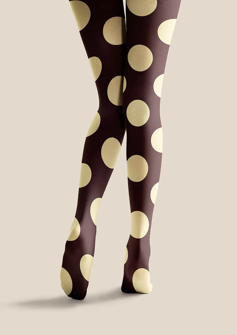 Pop Art Print Tights Personalized Tights/Tights [Mocha Dots]