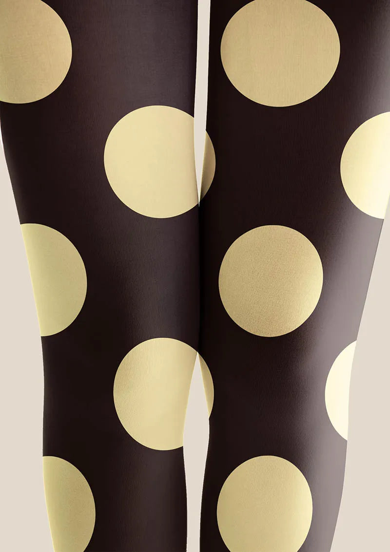 Pop Art Print Tights Personalized Tights/Tights [Mocha Dots]