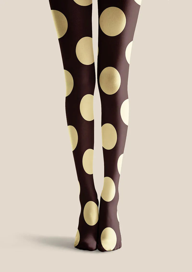 Pop Art Print Tights Personalized Tights/Tights [Mocha Dots]