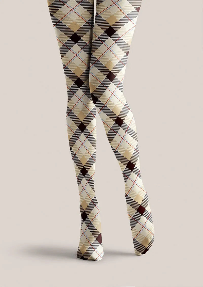 Beige Diamond Tights Hosiery Pantyhose