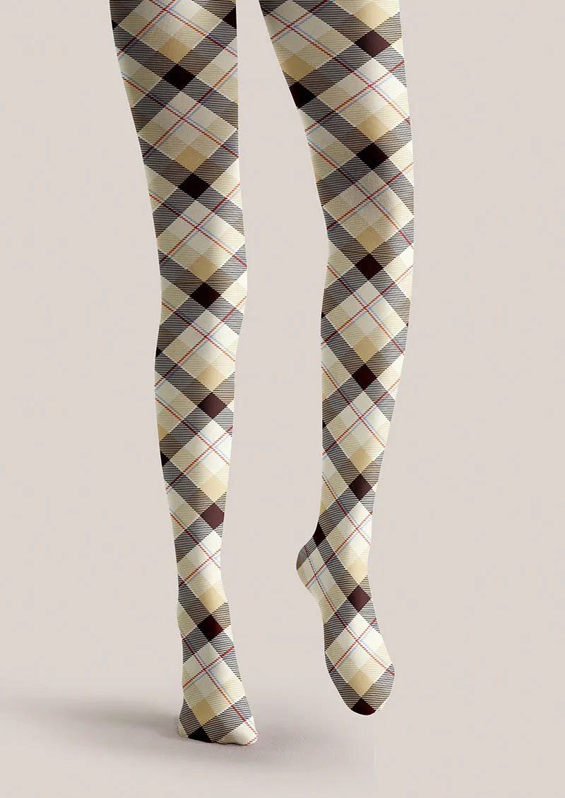 Beige Diamond Tights Hosiery Pantyhose