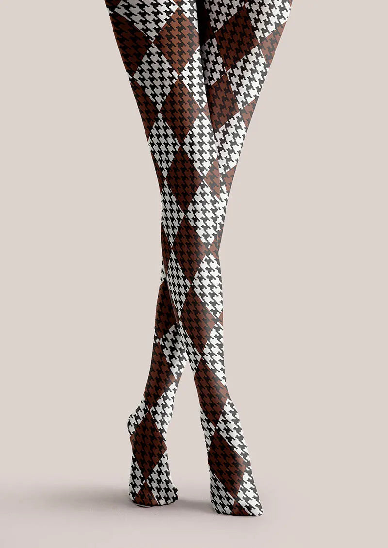 Coffee Diamond Tights Hosiery Pantyhose