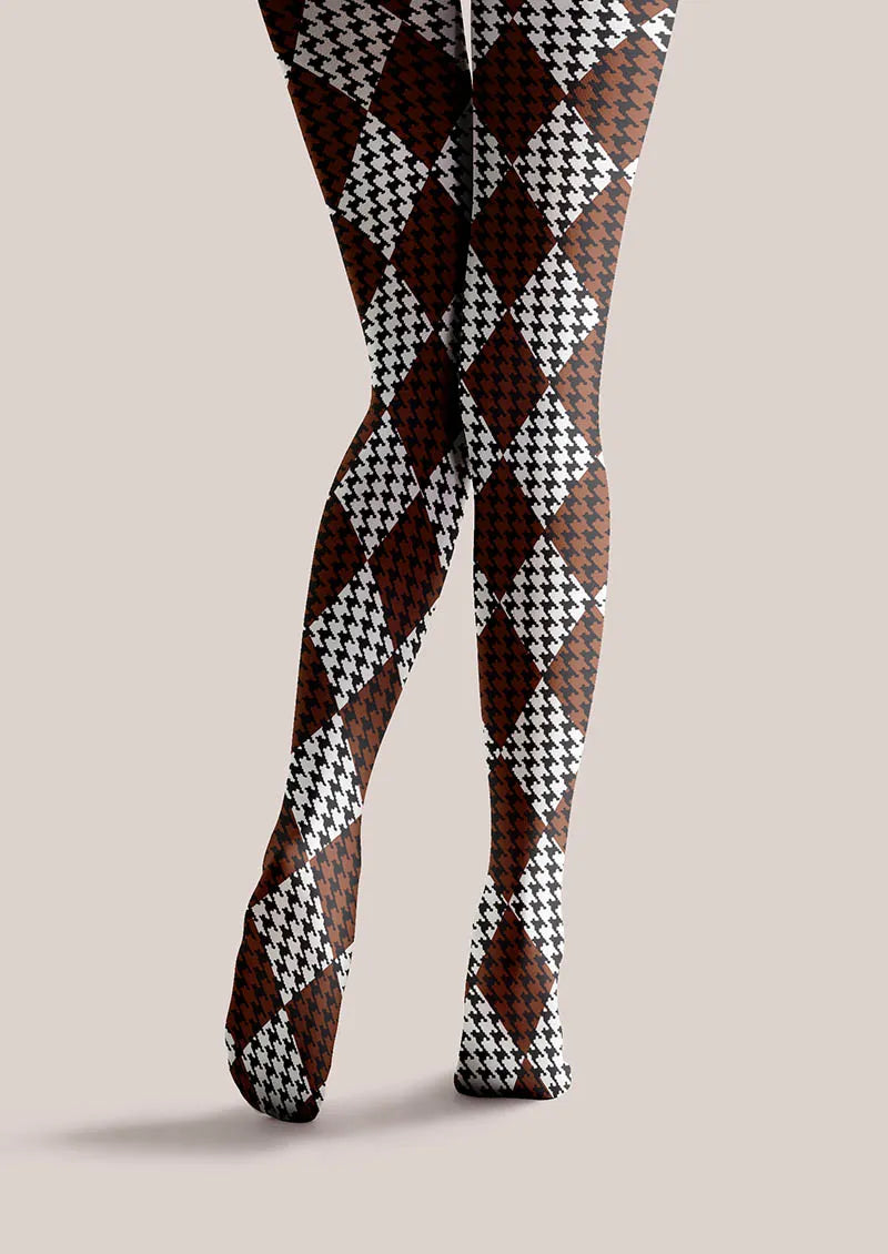 Coffee Diamond Tights Hosiery Pantyhose