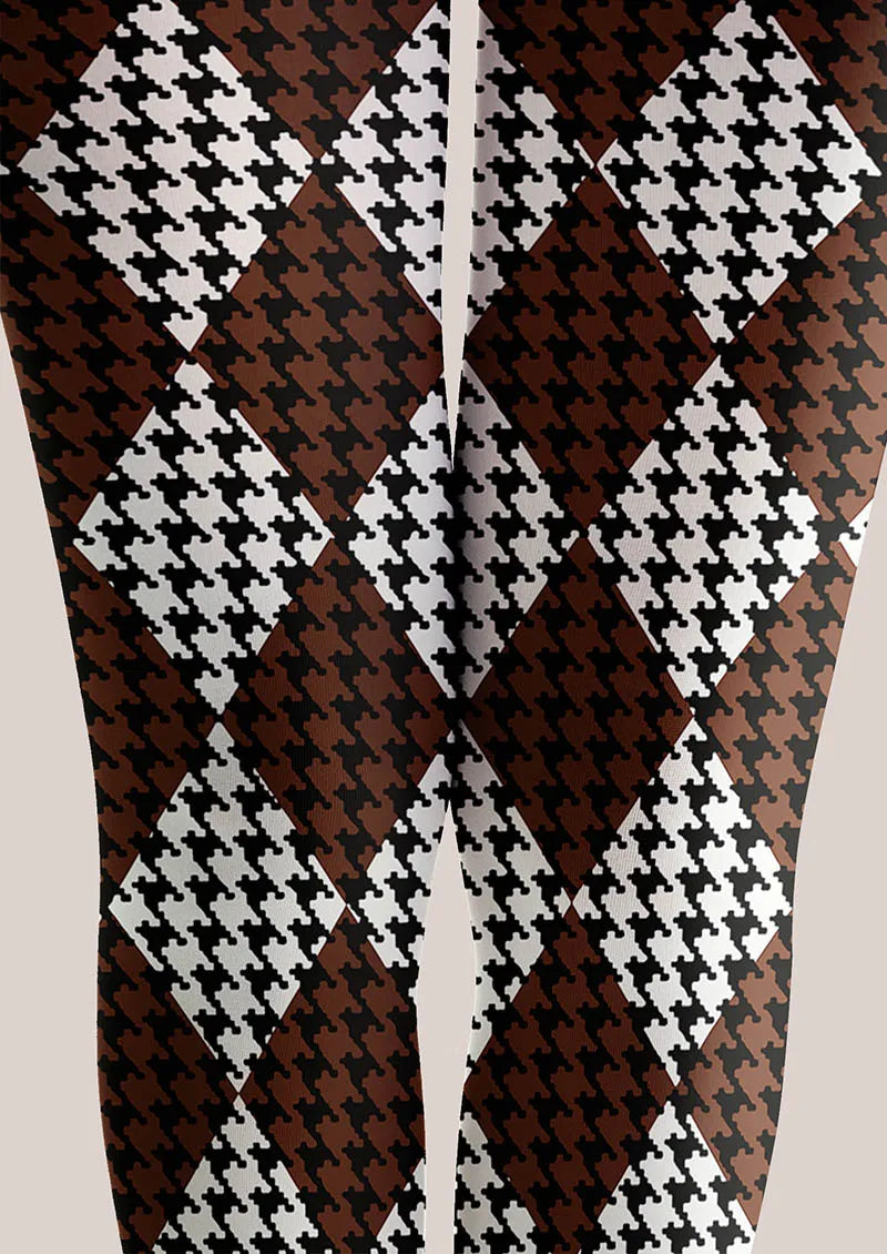 Coffee Diamond Tights Hosiery Pantyhose
